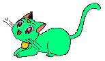 a pale green moon cat